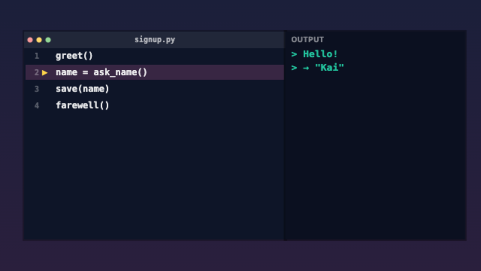 What Is a Computer Program? — interactive video lesson: Functions are the parts. A program calls them in the right order.